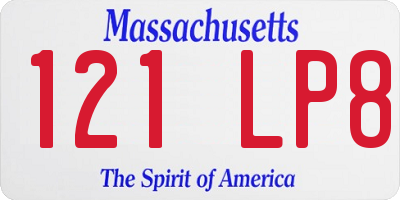 MA license plate 121LP8