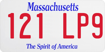 MA license plate 121LP9
