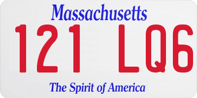 MA license plate 121LQ6