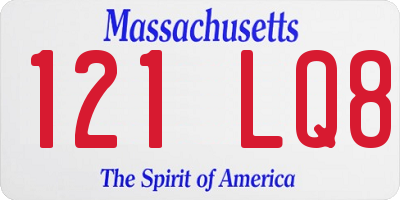 MA license plate 121LQ8