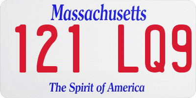 MA license plate 121LQ9