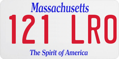 MA license plate 121LR0