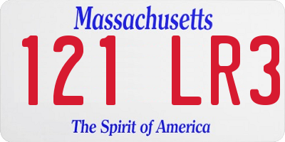 MA license plate 121LR3