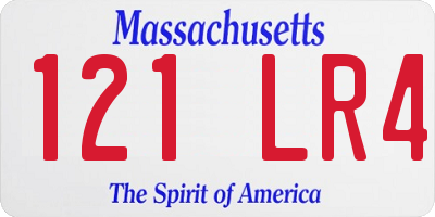 MA license plate 121LR4