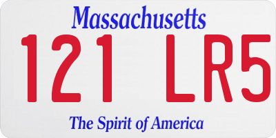 MA license plate 121LR5