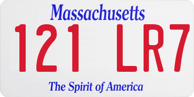 MA license plate 121LR7