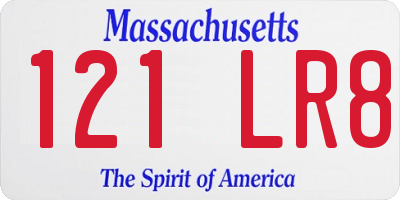 MA license plate 121LR8