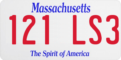 MA license plate 121LS3