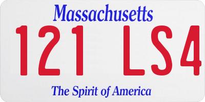 MA license plate 121LS4