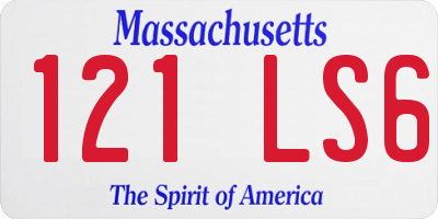 MA license plate 121LS6