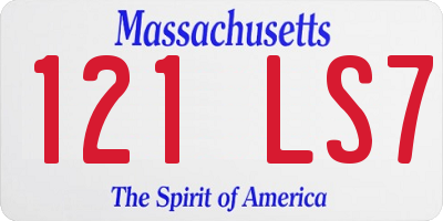 MA license plate 121LS7