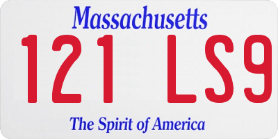MA license plate 121LS9