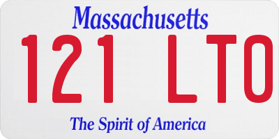 MA license plate 121LT0