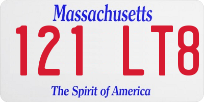 MA license plate 121LT8