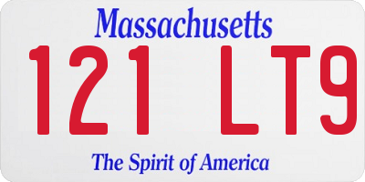 MA license plate 121LT9