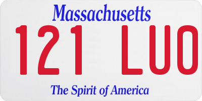 MA license plate 121LU0