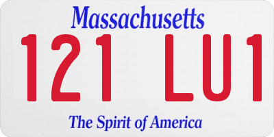 MA license plate 121LU1