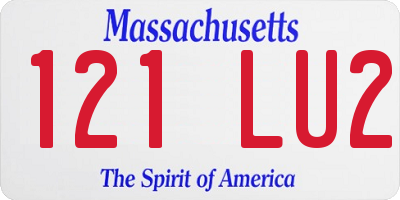 MA license plate 121LU2