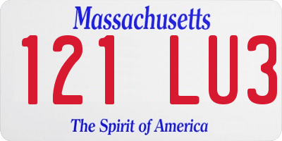 MA license plate 121LU3