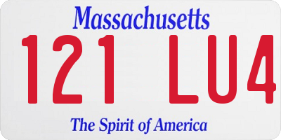 MA license plate 121LU4