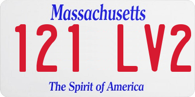 MA license plate 121LV2