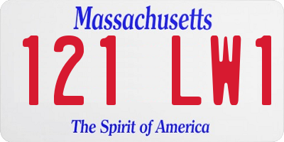 MA license plate 121LW1