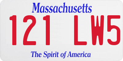 MA license plate 121LW5