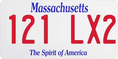 MA license plate 121LX2