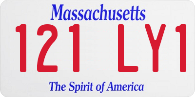 MA license plate 121LY1
