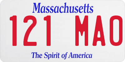 MA license plate 121MA0
