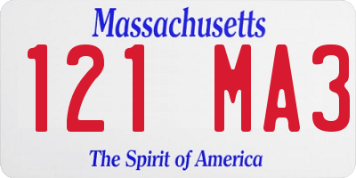 MA license plate 121MA3