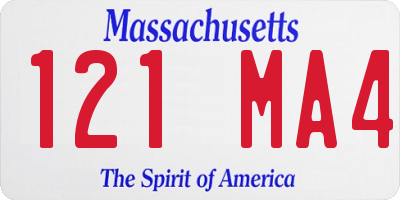 MA license plate 121MA4