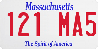 MA license plate 121MA5