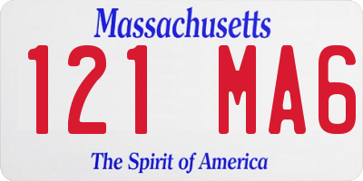 MA license plate 121MA6