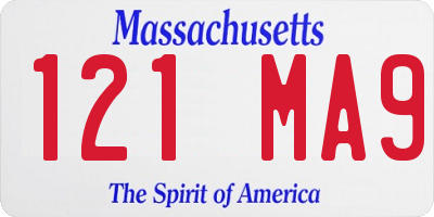 MA license plate 121MA9
