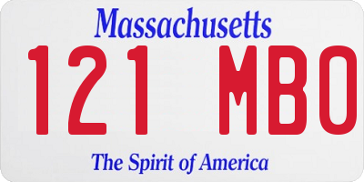 MA license plate 121MB0