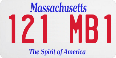 MA license plate 121MB1