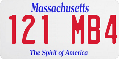 MA license plate 121MB4