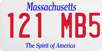 MA license plate 121MB5