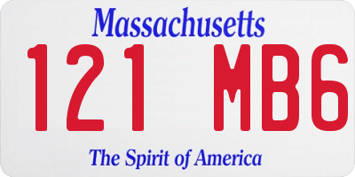 MA license plate 121MB6