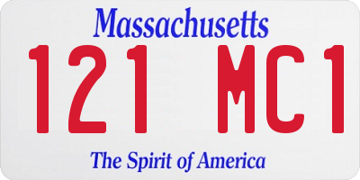 MA license plate 121MC1