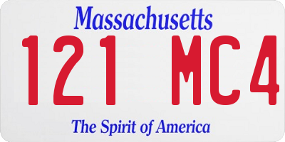 MA license plate 121MC4