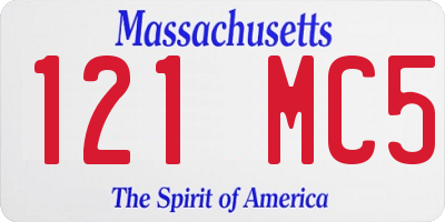 MA license plate 121MC5