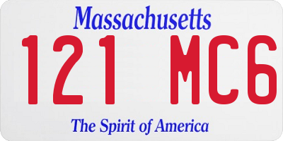 MA license plate 121MC6