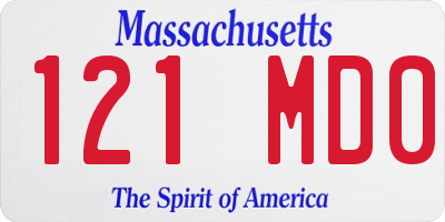 MA license plate 121MD0