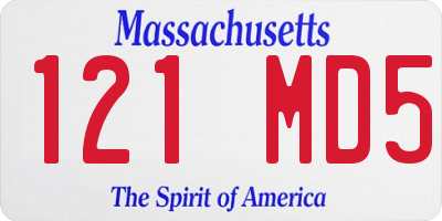 MA license plate 121MD5