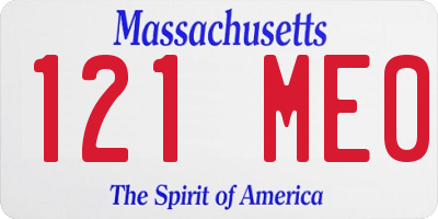 MA license plate 121ME0
