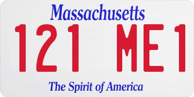 MA license plate 121ME1