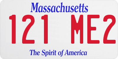 MA license plate 121ME2