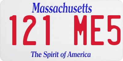 MA license plate 121ME5